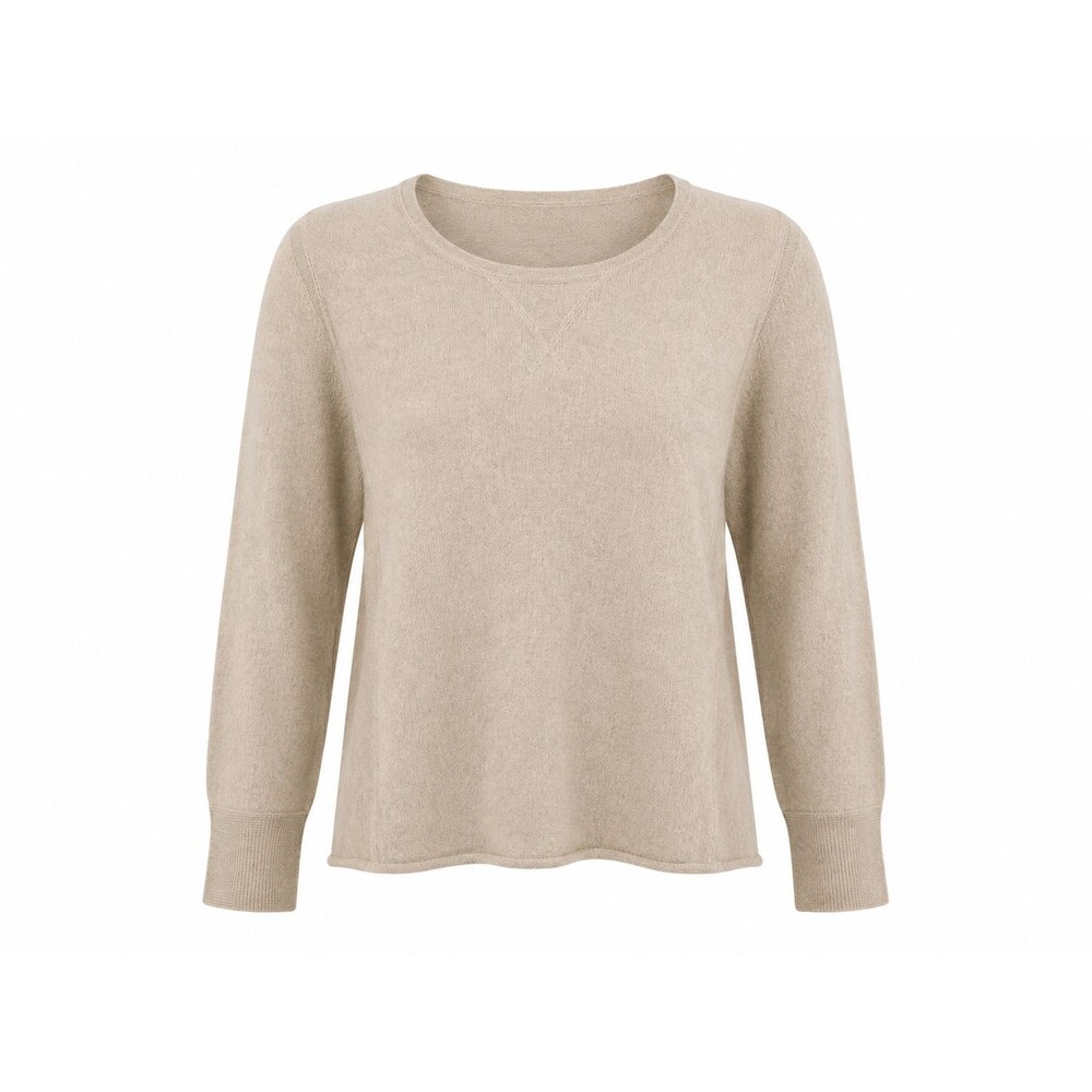 Women’s Beige Athleta Lightweight Knit Sweater Long Sleeve Crewneck Casual-L